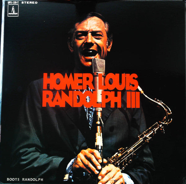 Boots Randolph - Homer Louis Randolph, III (Vinyl, LP, Album, Stereo) Very Good Plus (VG+) / Very Good Plus (VG+)