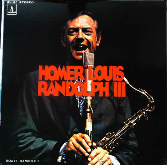 Boots Randolph - Homer Louis Randolph, III (Vinyl, LP, Album, Stereo) Very Good Plus (VG+) / Very Good Plus (VG+)