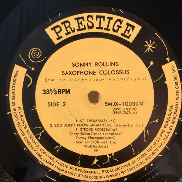 Sonny Rollins - Saxophone Colossus (Vinyl, LP, Album, Reissue, Mono) Very Good (VG) / Very Good (VG)
