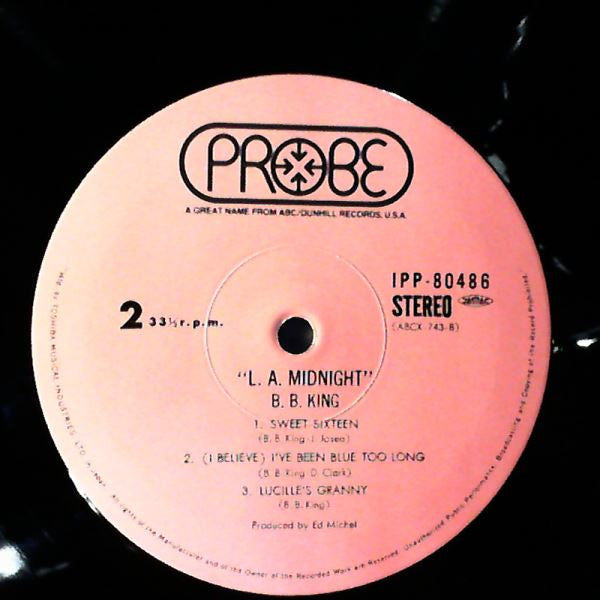 BB King - LA Midnight (Vinyl, LP, Album) Very Good (VG) / Very Good Plus (VG+)