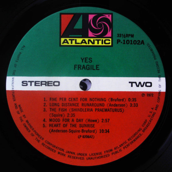 Yes - Fragile (Vinyl, LP, Album, Reissue) Very Good Plus (VG+) / Very Good (VG)