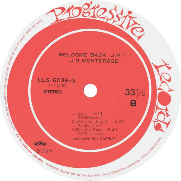 JR Monterose Quartet - Welcome Back JR! (Vinyl, LP, Album) Very Good (VG) / Very Good (VG)