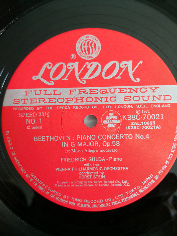 Friedrich Gulda - Beethoven Piano Concerto No. 4 (Vinyl, LP, Album, Reissue) Very Good Plus (VG+) / Very Good Plus (VG+)
