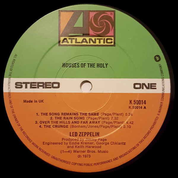 Led Zeppelin - Houses Of The Holy (Vinyl, LP, Album, Reissue) Very Good Plus (VG+) / Very Good Plus (VG+)