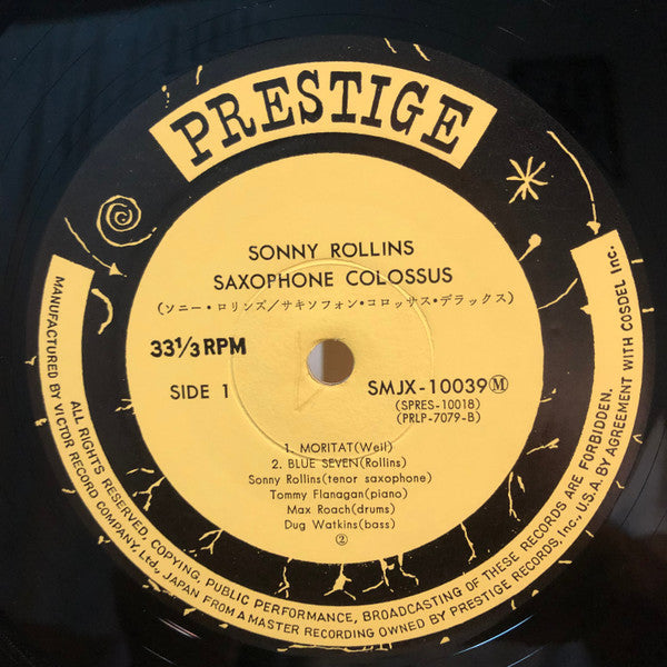 Sonny Rollins - Saxophone Colossus (Vinyl, LP, Album, Reissue, Mono) Very Good (VG) / Very Good (VG)