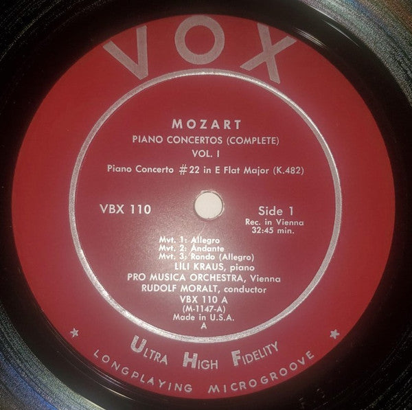 Wolfgang Amadeus Mozart - Concertos For Piano & Orchestra (Complete): Vol. 1 (Concerto Nos. 22 Through 27) (3xVinyl, Box Set, LP, Compilation, Mono) Very Good (VG) / Very Good (VG)