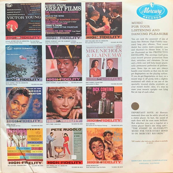 Erroll Garner - Erroll (Vinyl, LP, Album, Repress, Mono) Very Good Plus (VG+) / Very Good (VG)