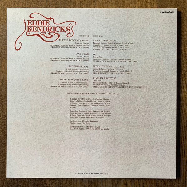 Eddie Kendricks - For You (Vinyl, LP, Album) Very Good Plus (VG+) / Very Good Plus (VG+)