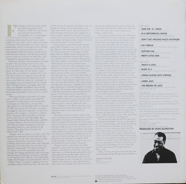 Duke Ellington - Duke Ellington's Jazz Violin Session (Vinyl, LP, Album) Near Mint (NM or M-) / Very Good Plus (VG+)