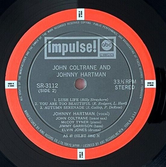 John Coltrane - John Coltrane And Johnny Hartman (Vinyl, LP, Album) Very Good Plus (VG+) / Very Good Plus (VG+)