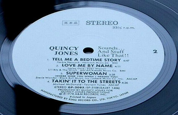 Quincy Jones - Sounds....And Stuff Like That (Vinyl, LP, Album, Promo) Very Good Plus (VG+) / Very Good (VG)