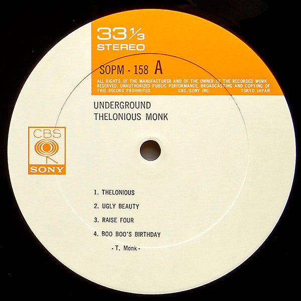 Thelonious Monk - Underground (Vinyl, LP, Album, Stereo)