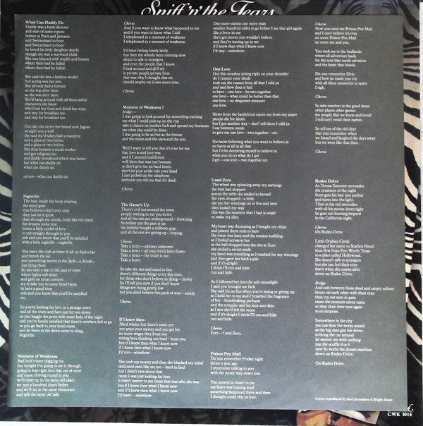 Sniff 'n' the Tears - The Game's Up (Vinyl, LP, Album) Very Good (VG) / Very Good Plus (VG+)