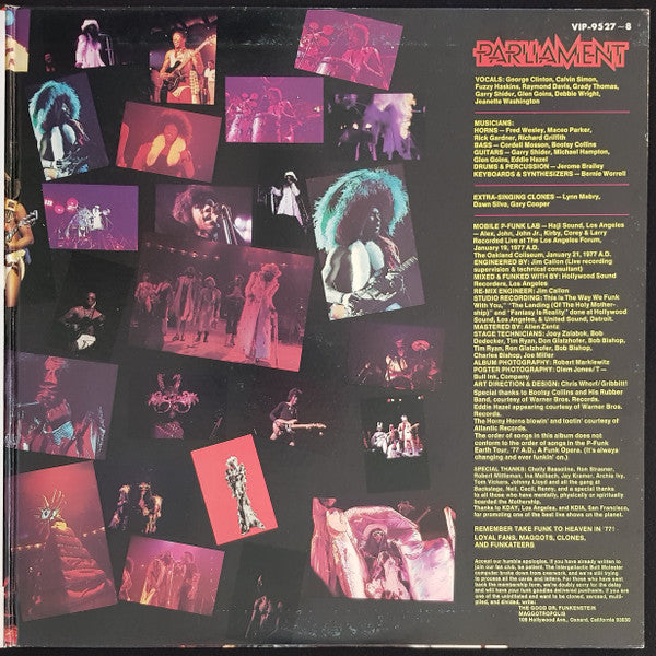 Parliament - Live (P.Funk Earth Tour) (2xVinyl, LP, Album, Promo, Stereo) Very Good Plus (VG+) / Very Good (VG)