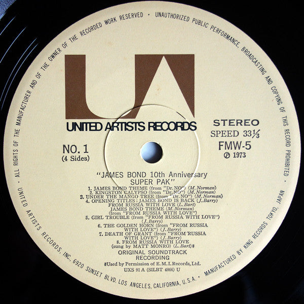 John Barry - James Bond 10th Anniversary (2xVinyl, LP, Album, Compilation) Very Good (VG) / Very Good (VG)