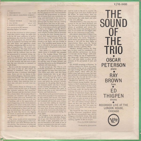 Oscar Peterson - The Sound Of The Trio (Vinyl, LP, Album, Stereo) Very Good (VG) / Very Good (VG)