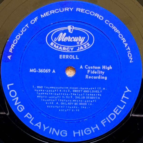 Erroll Garner - Erroll (Vinyl, LP, Album, Repress, Mono) Very Good Plus (VG+) / Very Good (VG)