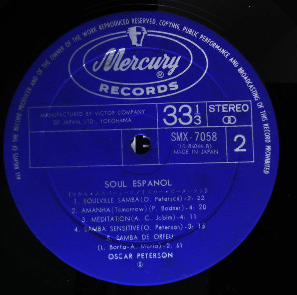 Oscar Peterson - Soul Español (Vinyl, LP, Album, Stereo) Very Good Plus (VG+) / Very Good (VG)