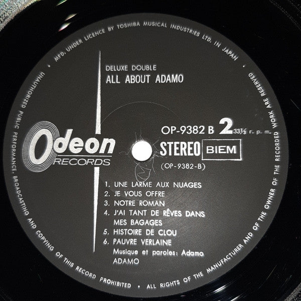 Adamo - Deluxe Double / All About Adamo (2xVinyl, LP, Compilation, Stereo) Very Good (VG) / Good Plus (G+)