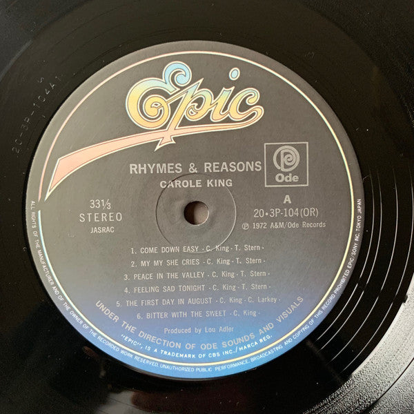 Carole King - Rhymes & Reasons (Vinyl, LP, Album) Good Plus (G+) / Very Good (VG)