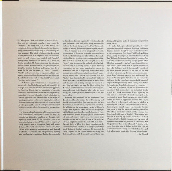 Lee Konitz - Motion (Vinyl, LP, Reissue, Stereo) Very Good Plus (VG+) / Very Good Plus (VG+)