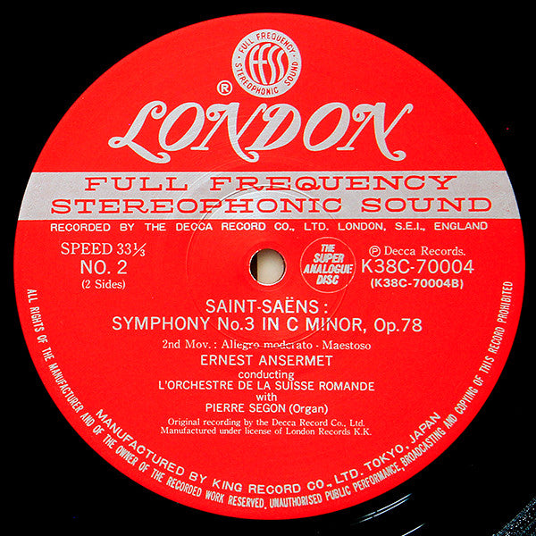 Camille Saint-Saëns - Symphony No.3 In C Minor (Vinyl, LP, Album, Stereo) Very Good Plus (VG+) / Very Good Plus (VG+)