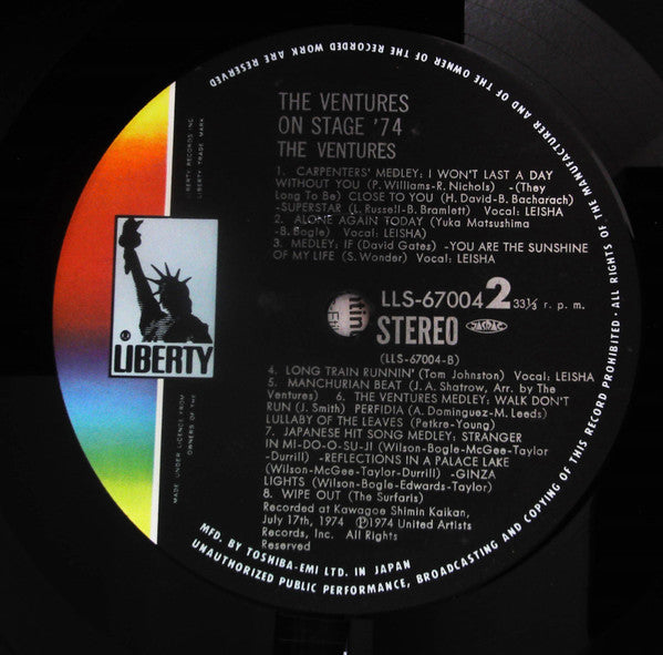 The Ventures - The Ventures On Stage '74 (2xVinyl, LP) Very Good (VG) / Very Good (VG)