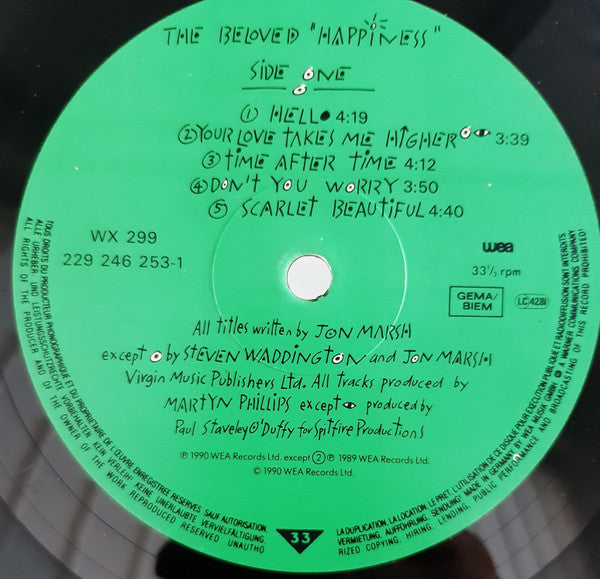 The Beloved - Happiness (Vinyl, LP, Album) Very Good Plus (VG+) / Very Good (VG)