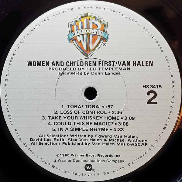 Van Halen - Women And Children First (Vinyl, LP, Album, Stereo) Very Good (VG) / Very Good Plus (VG+)