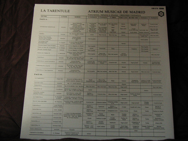 Atrium Musicae de Madrid - Tarentule-Tarentelle (Vinyl, LP) Near Mint (NM or M-) / Very Good Plus (VG+)