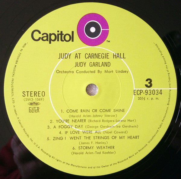 Judy Garland - Judy at Carnegie Hall (Vinyl, LP, Stereo)
