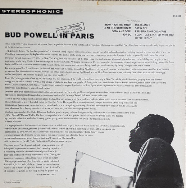 Bud Powell - Bud Powell In Paris (Vinyl, LP, Album, Reissue)