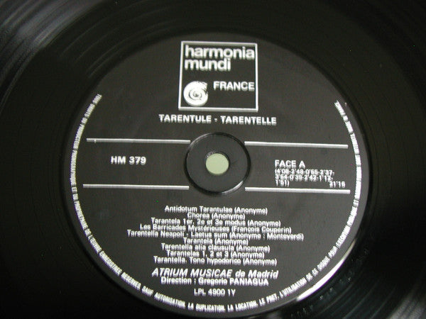 Atrium Musicae de Madrid - Tarentule-Tarentelle (Vinyl, LP) Near Mint (NM or M-) / Very Good Plus (VG+)