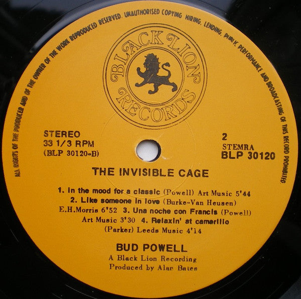 Bud Powell - The Invisible Cage (Vinyl, LP, Album, Reissue, Remastered, Stereo) Very Good (VG) / Very Good (VG)