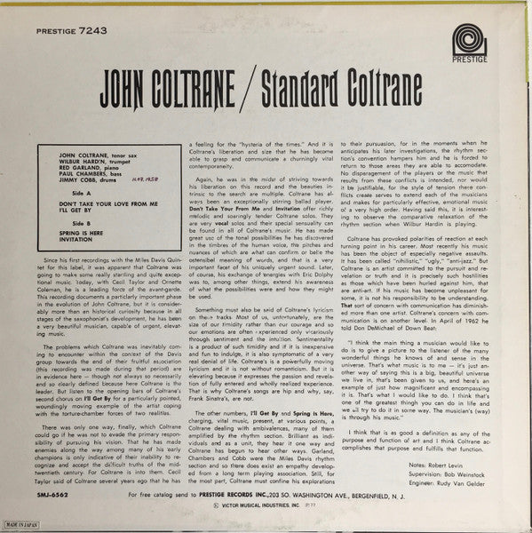 John Coltrane - Standard Coltrane (Vinyl, LP, Album, Reissue, Stereo)