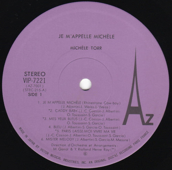 Michèle Torr - Je M'appelle Michèle (Vinyl, LP, Album) Very Good (VG) / Very Good (VG)