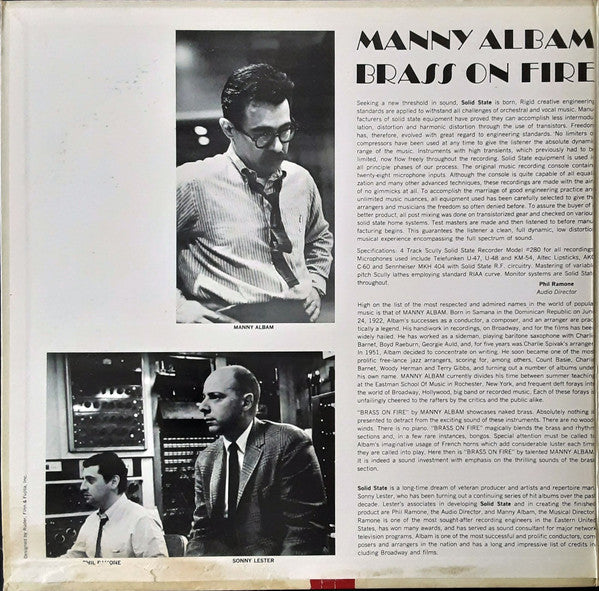 Manny Albam - Brass On Fire (Vinyl, LP) Very Good (VG) / Good Plus (G+)