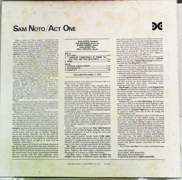 Sam Noto - Act One (Vinyl, LP) Very Good Plus (VG+) / Good (G)