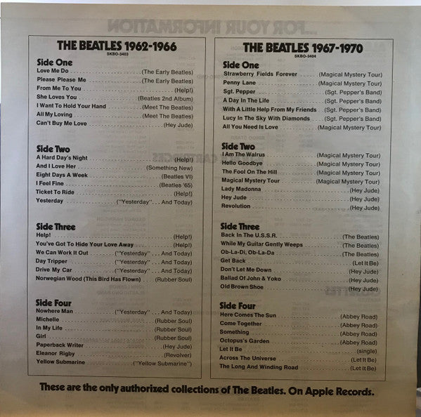 The Beatles - 1962-1966 (2xVinyl, LP, Compilation) Very Good Plus (VG+) / Good Plus (G+)
