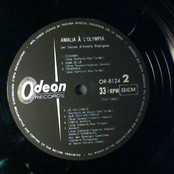 Amália Rodrigues - Amalia À L'Olympia (Vinyl, LP, Album, Promo, Reissue) Very Good (VG) / Good Plus (G+)