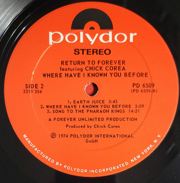 Return To Forever - Where Have I Known You Before (Vinyl, LP, Album) Near Mint (NM or M-) / Very Good Plus (VG+)
