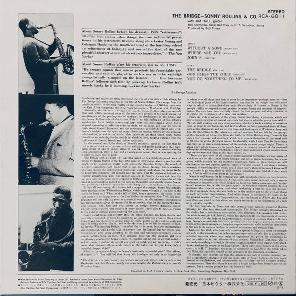 Sonny Rollins - The Bridge (Vinyl, LP, Album, Reissue, Stereo)