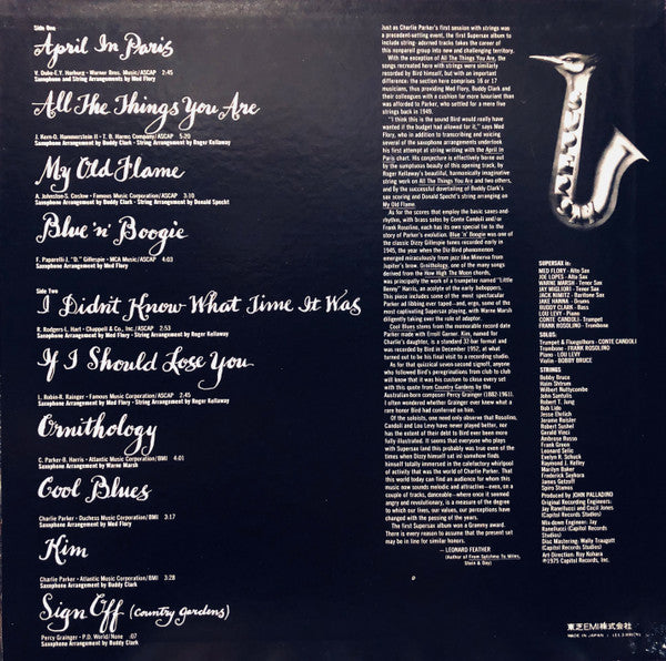 Supersax - Supersax Plays Bird With Strings (Vinyl, LP, Album, Reissue) Very Good Plus (VG+) / Very Good Plus (VG+)