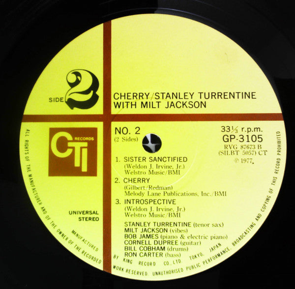 Stanley Turrentine - Cherry (Vinyl, LP, Album, Reissue) Very Good Plus (VG+) / Very Good (VG)