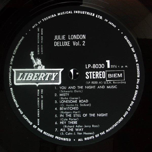 Julie London - Deluxe Vol.2 (Vinyl, LP, Compilation, Stereo) Good Plus (G+) / Very Good (VG)