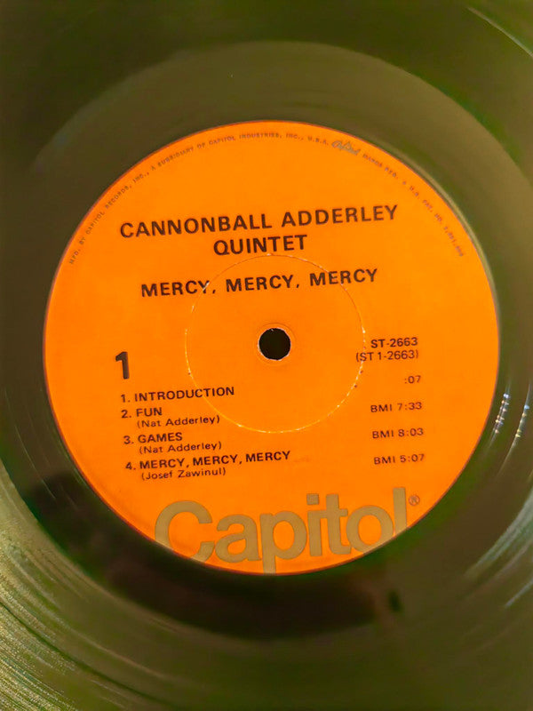 The Cannonball Adderley Quintet - Mercy, Mercy, Mercy! Live At "The Club" (Vinyl, LP, Reissue, Stereo) Very Good (VG) / Very Good (VG)