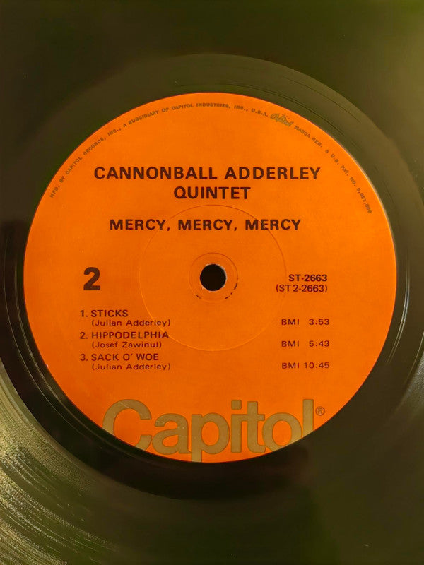 The Cannonball Adderley Quintet - Mercy, Mercy, Mercy! Live At "The Club" (Vinyl, LP, Reissue, Stereo) Very Good (VG) / Very Good (VG)