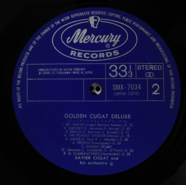 Xavier Cugat And His Orchestra - Golden Cugat Deluxe (Vinyl, LP, Compilation, Stereo) Very Good (VG) / Very Good (VG)