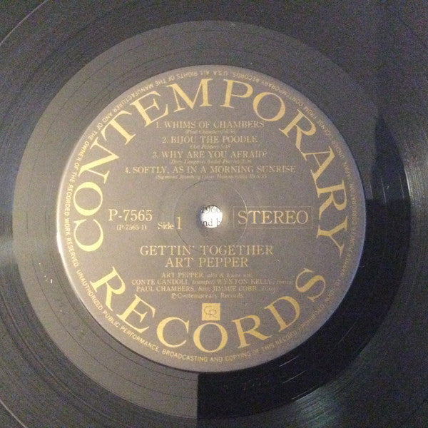 Art Pepper - Gettin' Together! (Vinyl, LP, Album, Reissue, Stereo) Very Good Plus (VG+) / Very Good Plus (VG+)