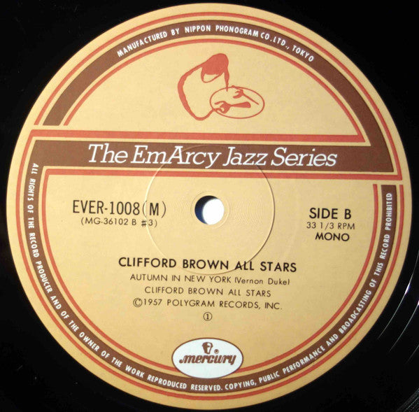 Clifford Brown All Stars - Clifford Brown All Stars (Vinyl, LP, Reissue, Mono) Very Good Plus (VG+) / Very Good Plus (VG+)